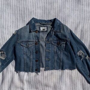 Forever 21 Distressed Blue Denim Jacket